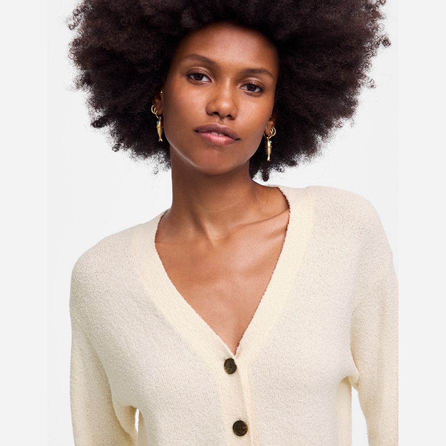 madewell boucl�-knit womens cardigan crème