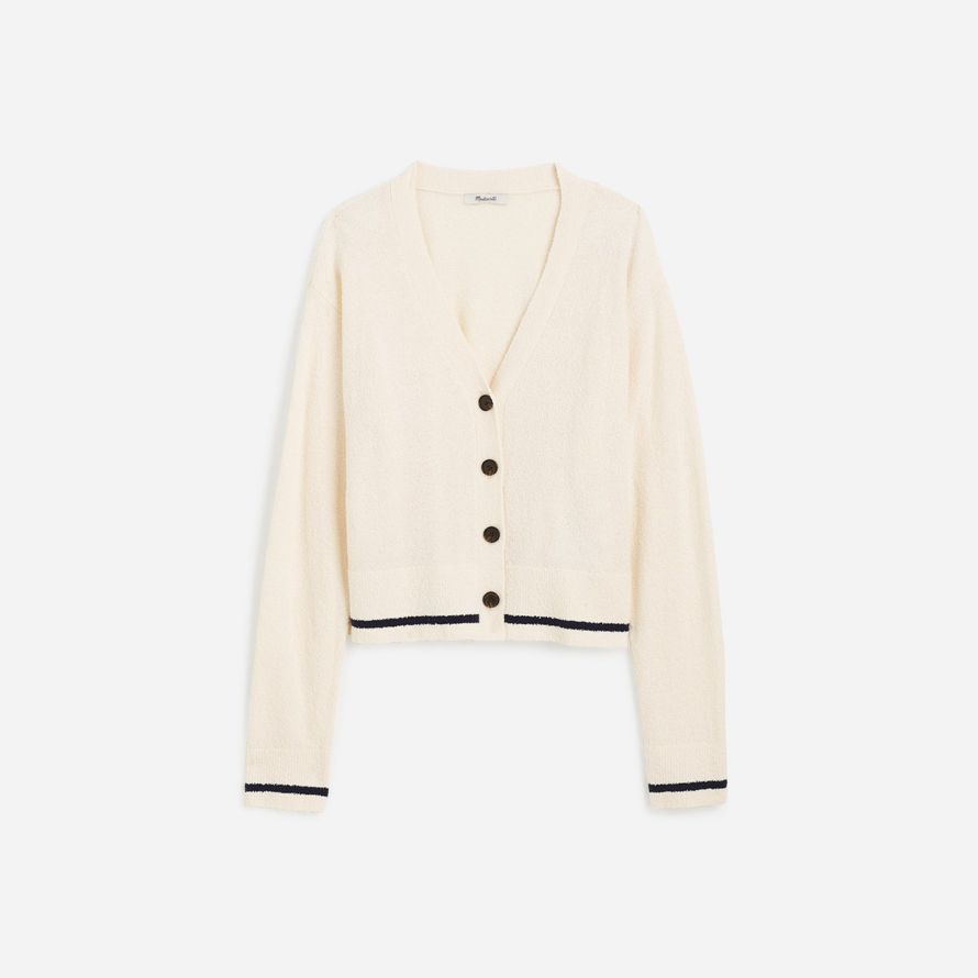 madewell boucl�-knit womens cardigan crème
