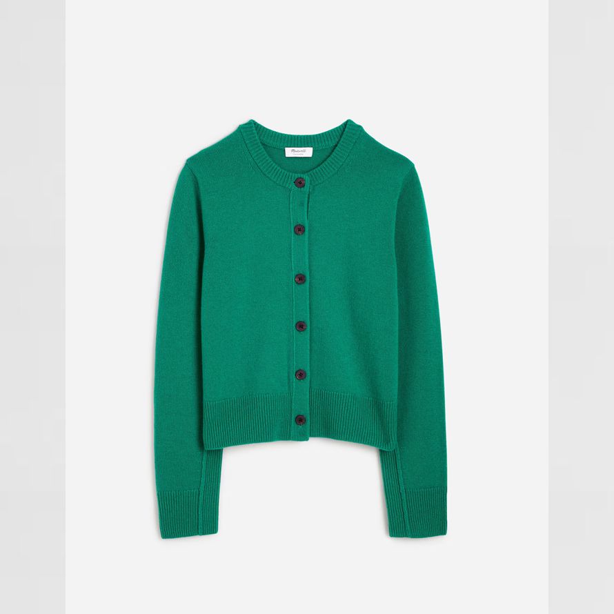 vert madewell cachemire bouton-face womens cardigan