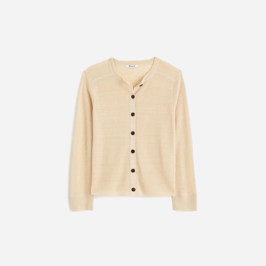 crème madewell linge-mélange crewneck womens cardigan