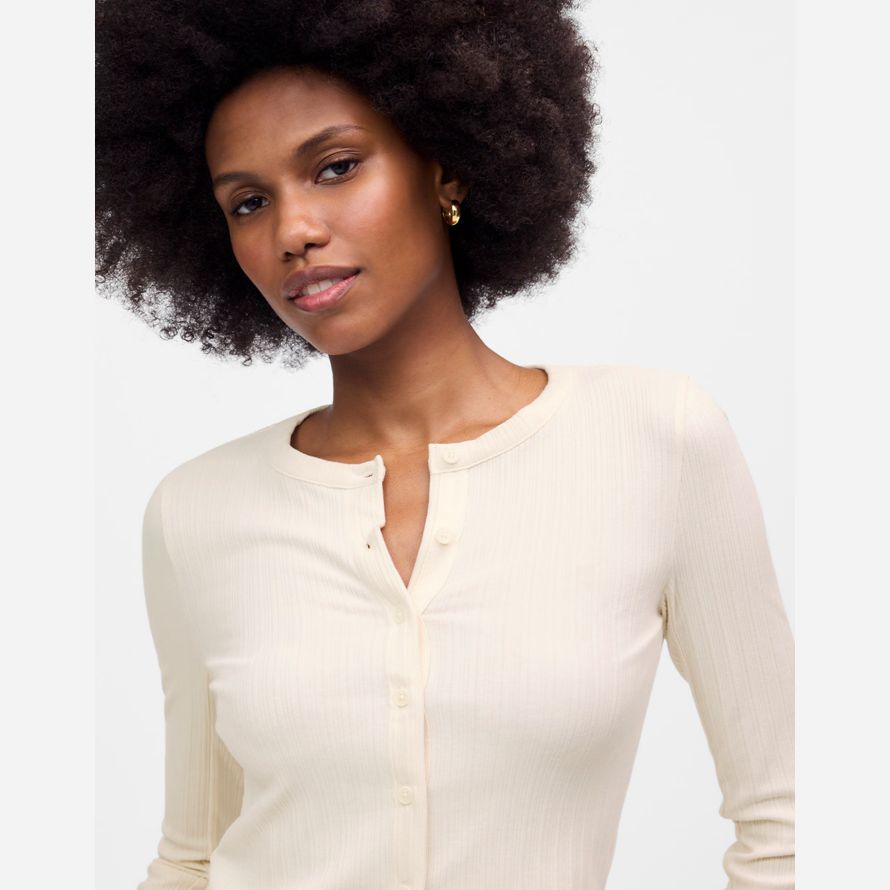 womens madewell coton Évasée-cardigan À manches de crème