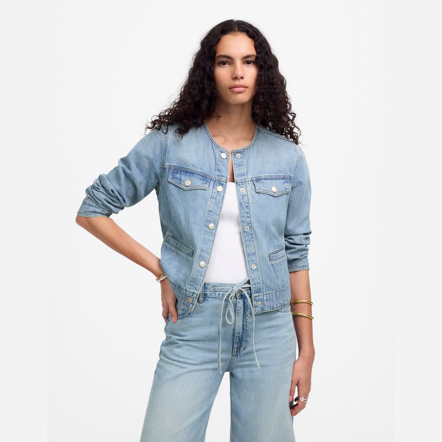 bleu madewell cintré aéré womens denim jacket