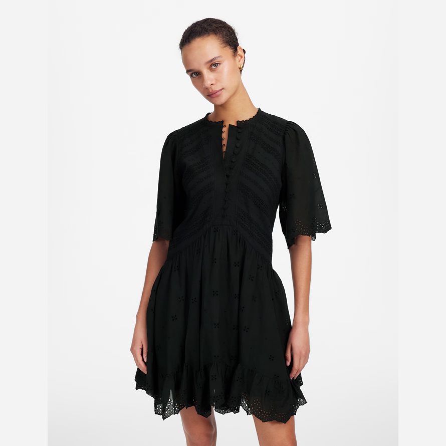 black womens madewell Œillet de flottement manches mini robe