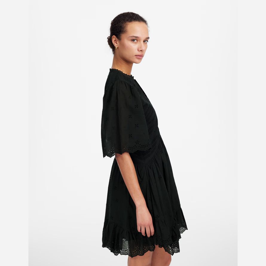 black womens madewell Œillet de flottement manches mini robe