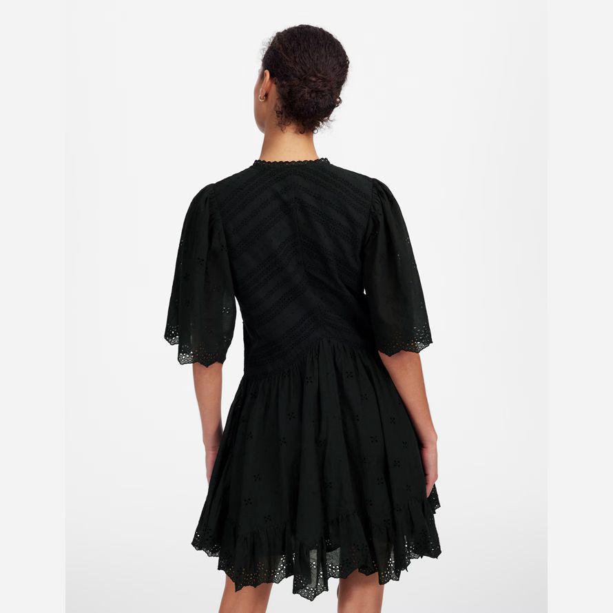black womens madewell Œillet de flottement manches mini robe