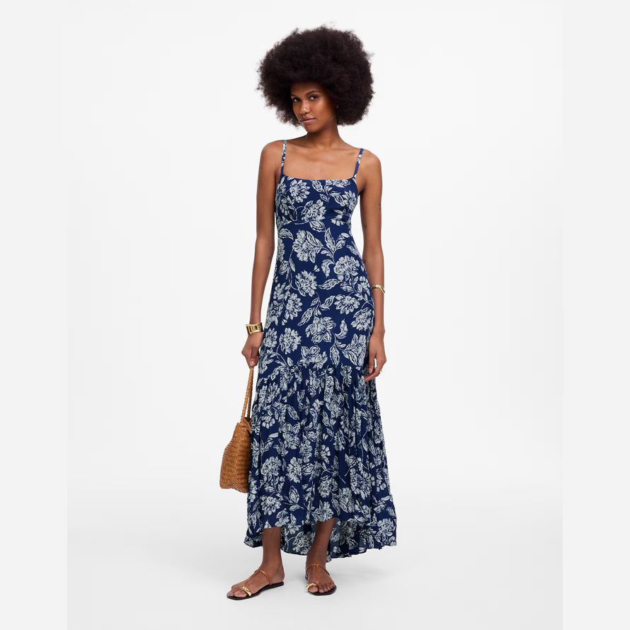 madewell texture maxi slip womens robe marine gris