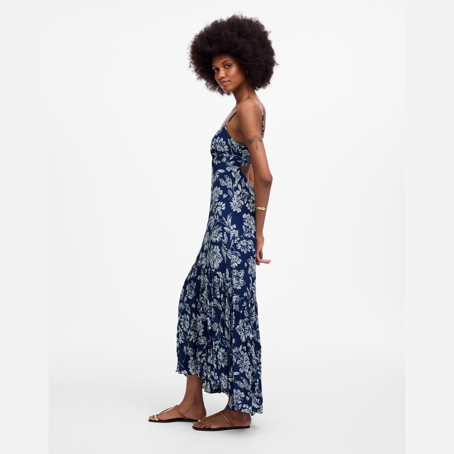 madewell texture maxi slip womens robe marine gris