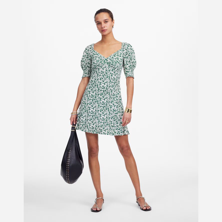 vert blanc madewell cousue col en v mini robe de womens