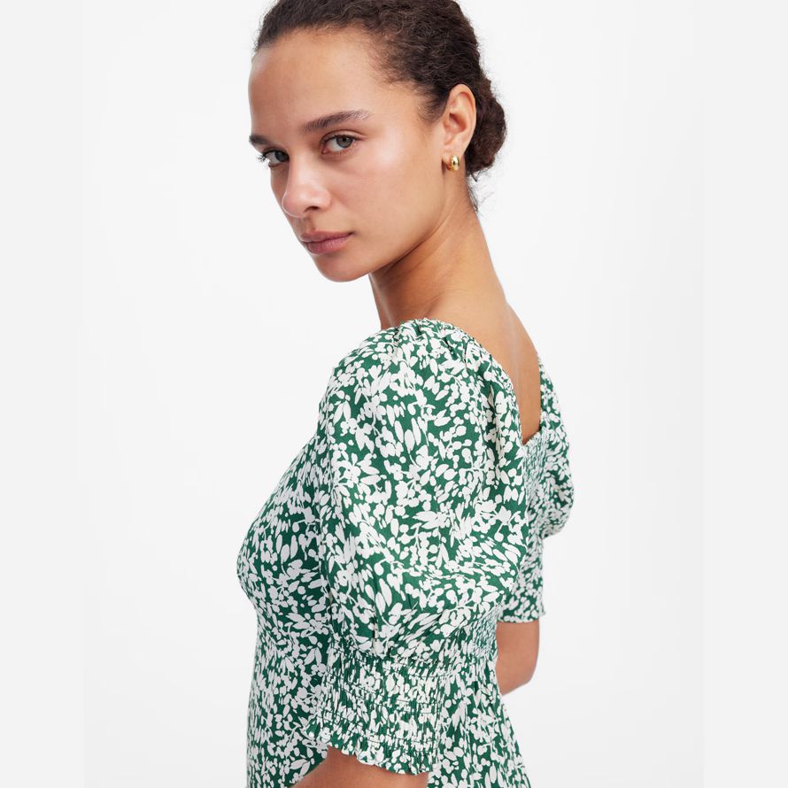 vert blanc madewell cousue col en v mini robe de womens