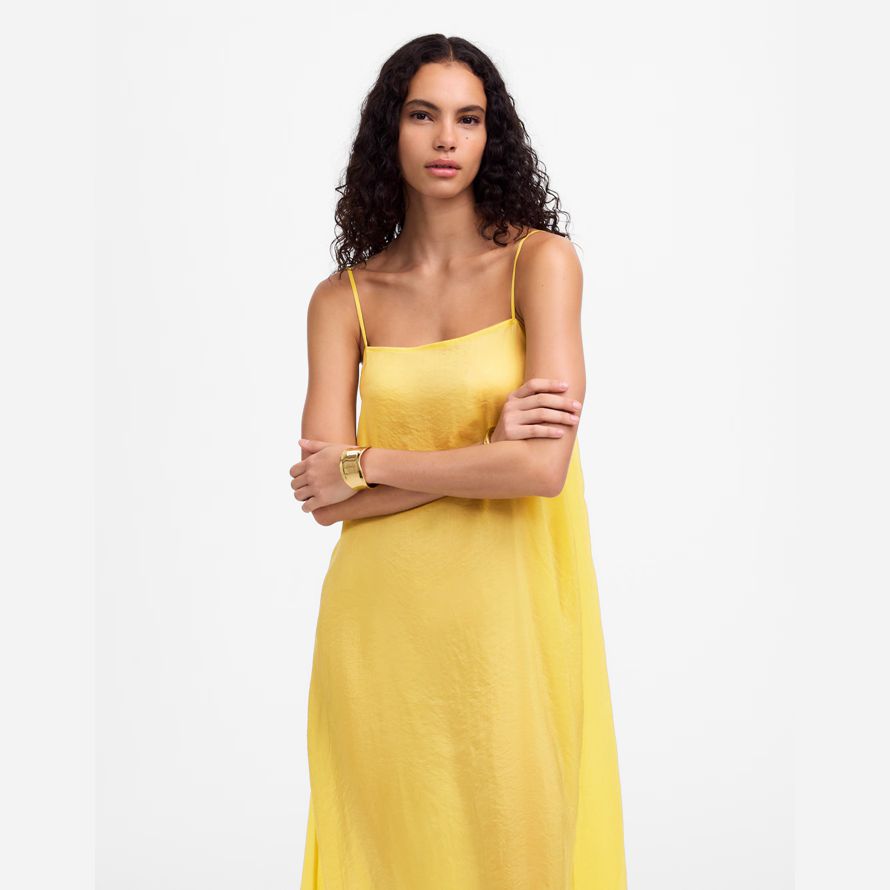 yellow womens madewell leset lana robe maxi