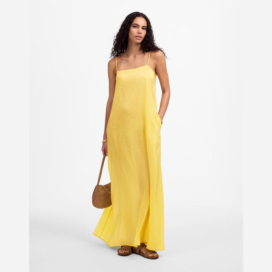 yellow womens madewell leset lana robe maxi