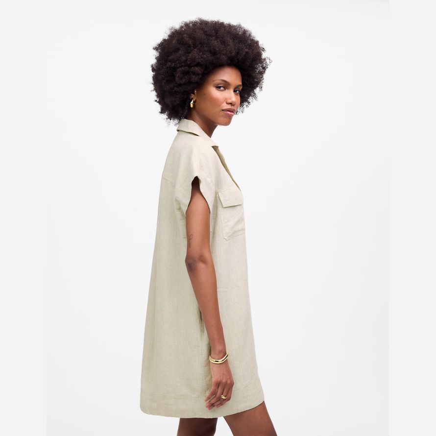 madewell utilitaire de manches courtes dun mini shirt womens robe beige
