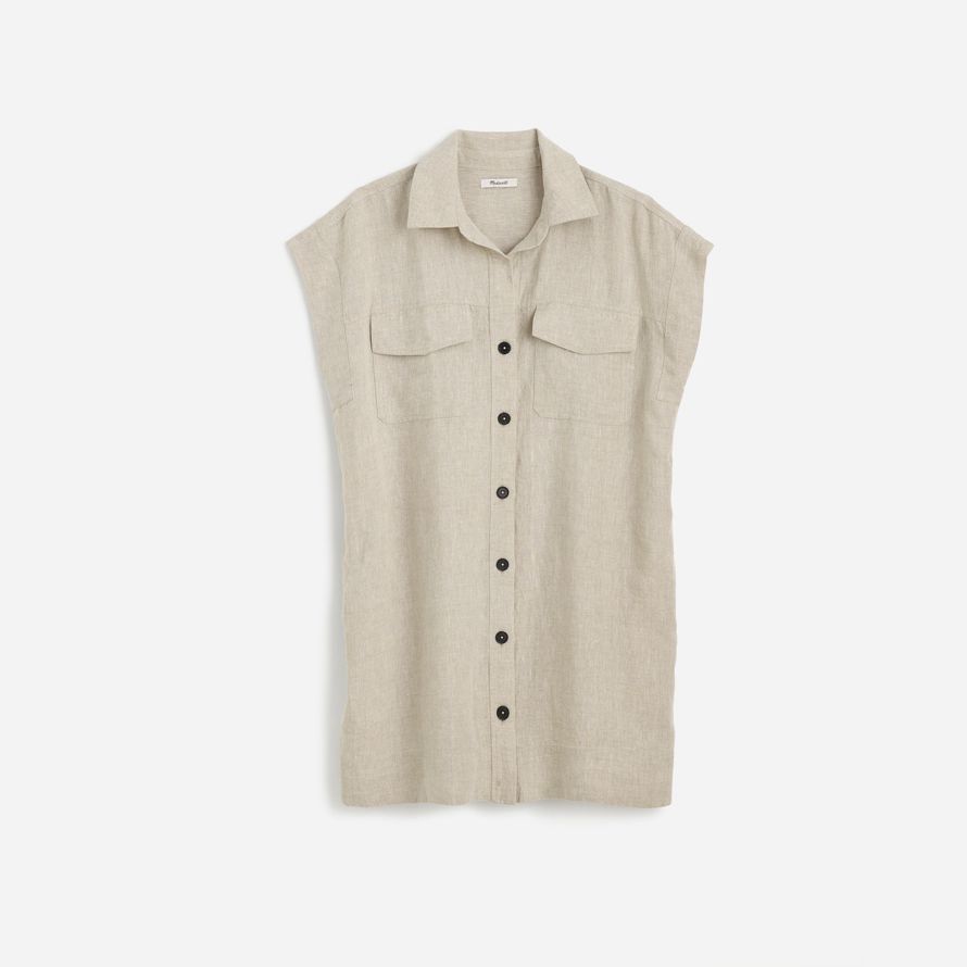 madewell utilitaire de manches courtes dun mini shirt womens robe beige