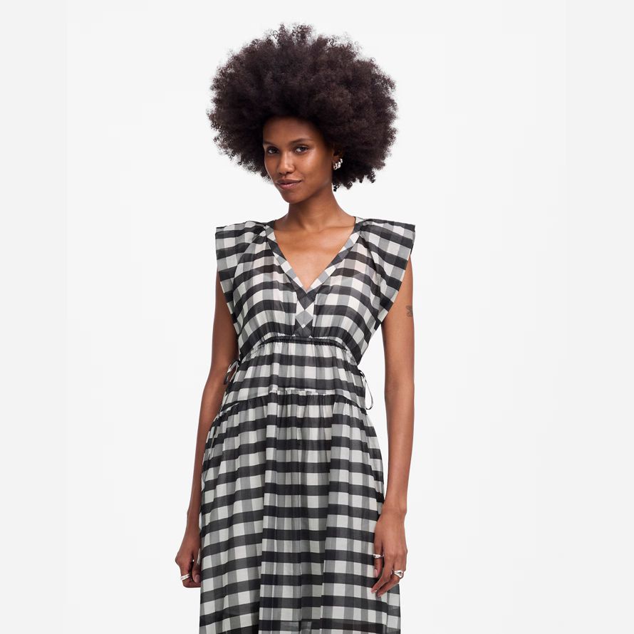 noir blanc madewell pure v-cou dolman maxi robe de womens