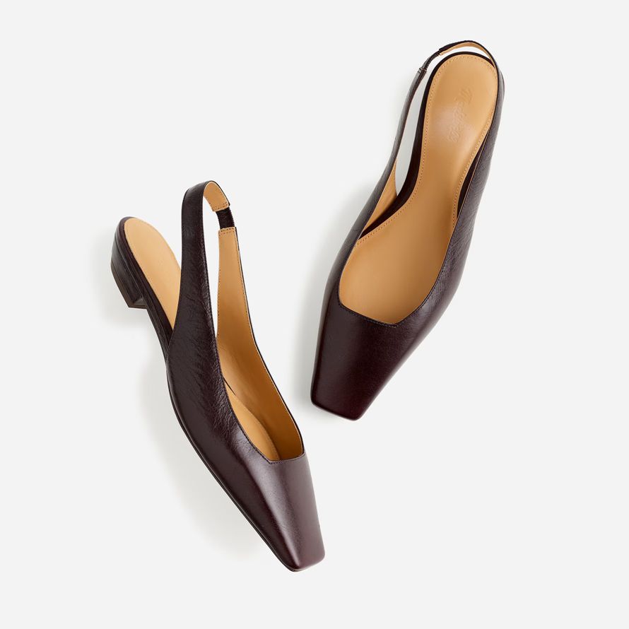 womens madewell le ophélie slingback flats chocolat