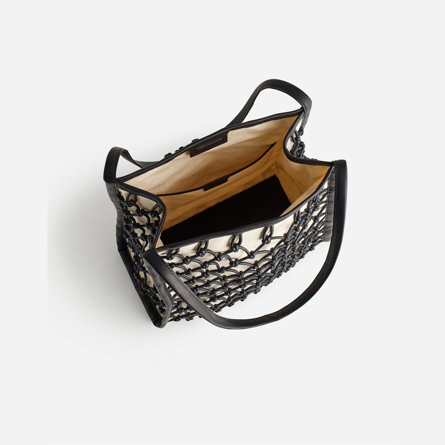 womens madewell le noeud en cuir sac À main beige noir