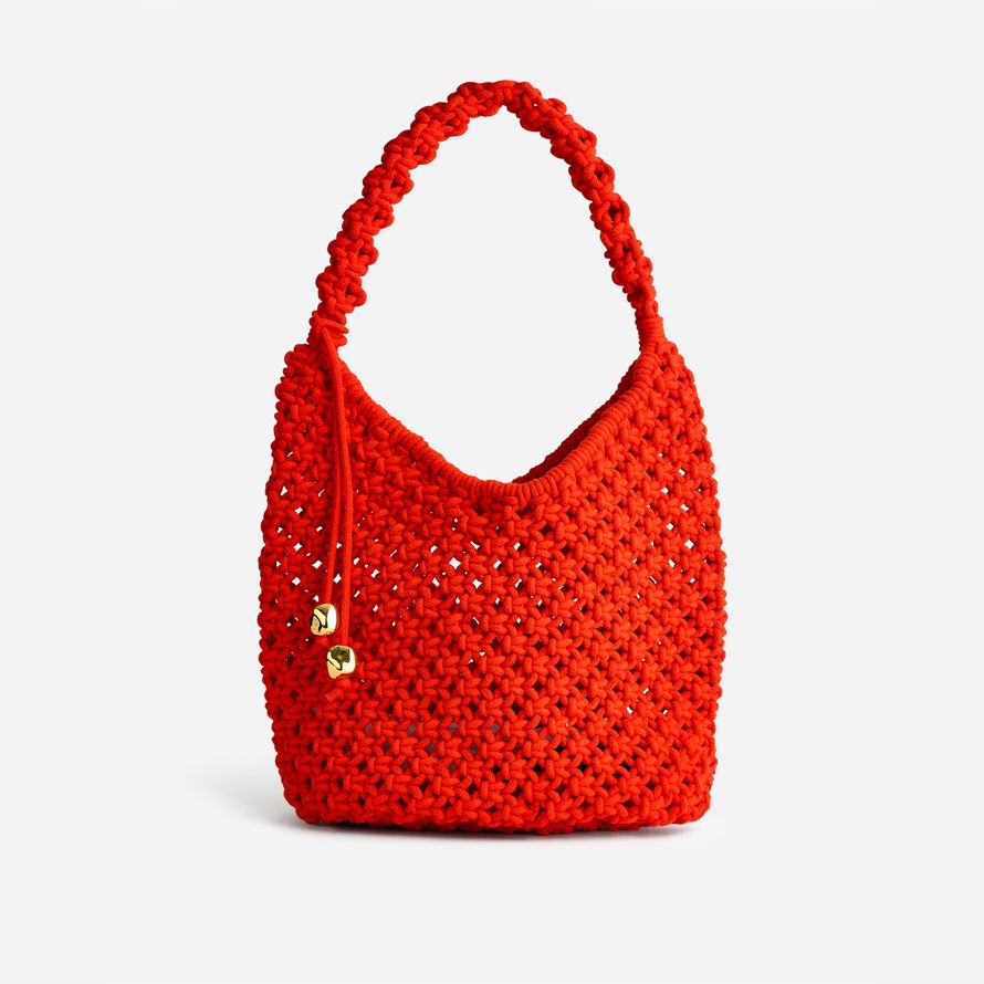 womens madewell la camren corde sac À main rouge orange