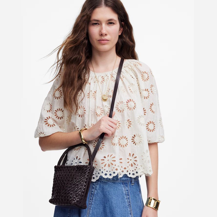 chocolat womens madewell ltissé À la main de la canne mini sac À main