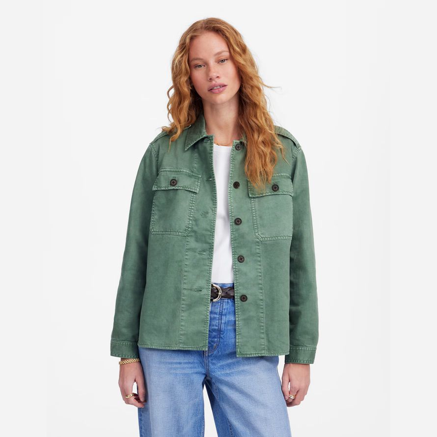 womens madewell facile utilitaire shirt vestes vert