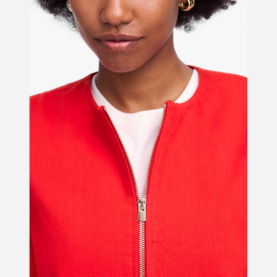 red womens madewell culture cardigan en coton-lin vestes