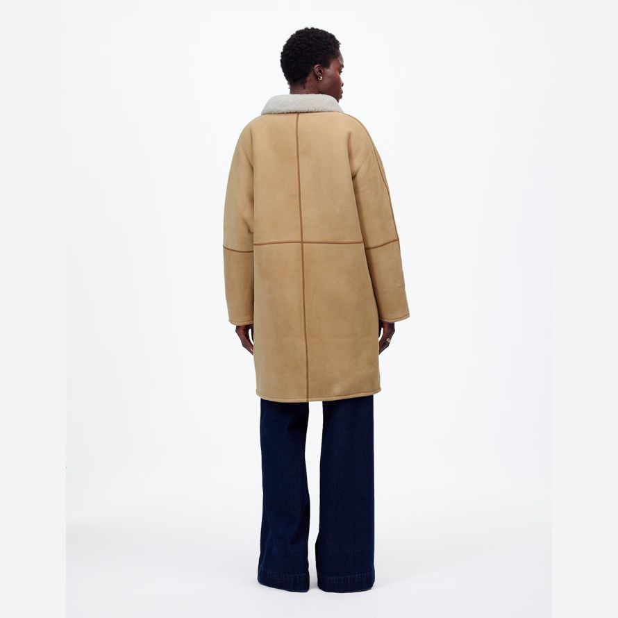 madewell suede surdimensionné long womens vestes brown