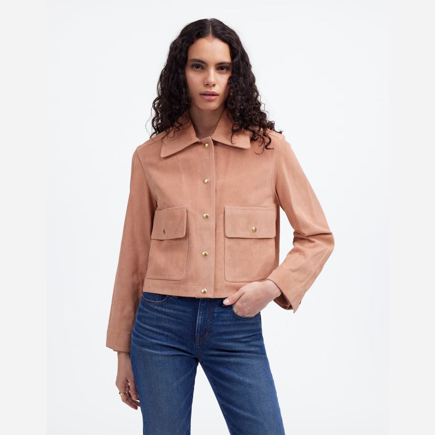 madewell culture corvée suede womens vestes lumière de corail