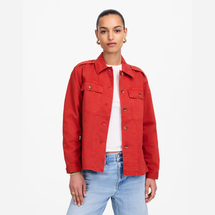 madewell facile utilitaire shirt womens vestes rouge