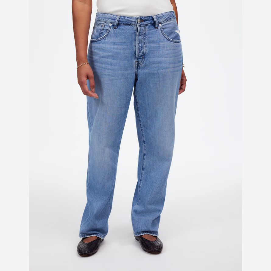 madewell les courbes de dean facile droites aéré womens jeans bleu