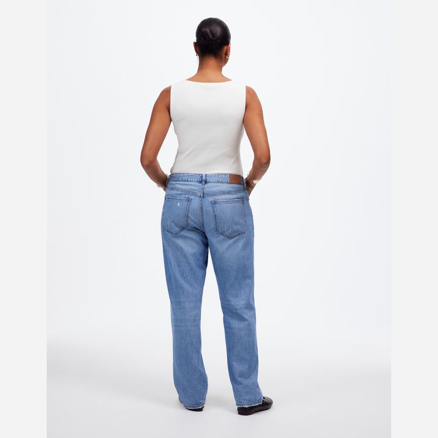 madewell les courbes de dean facile droites aéré womens jeans bleu
