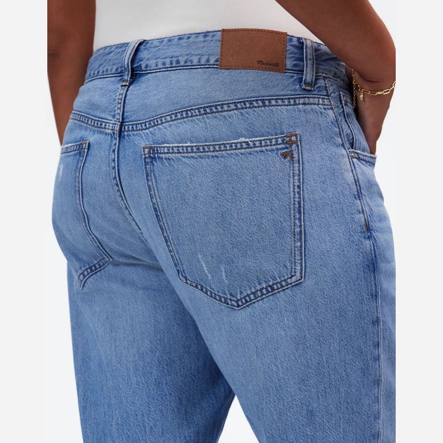 madewell les courbes de dean facile droites aéré womens jeans bleu