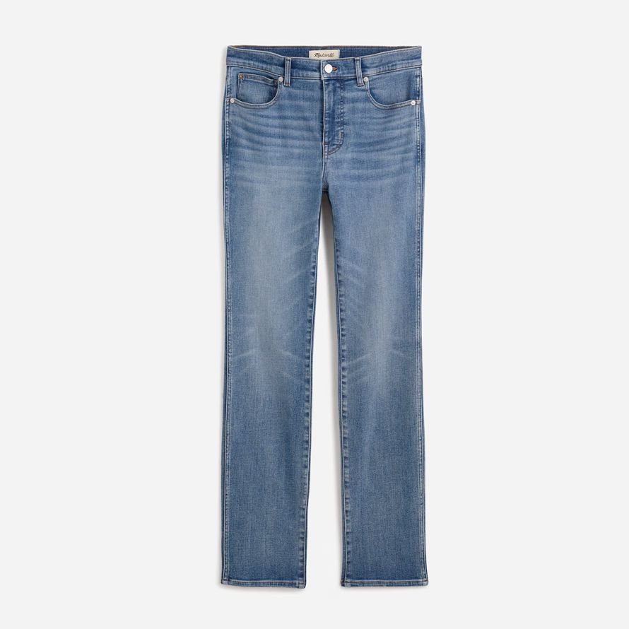 blue womens madewell high-rise jeans tuyau de poêle