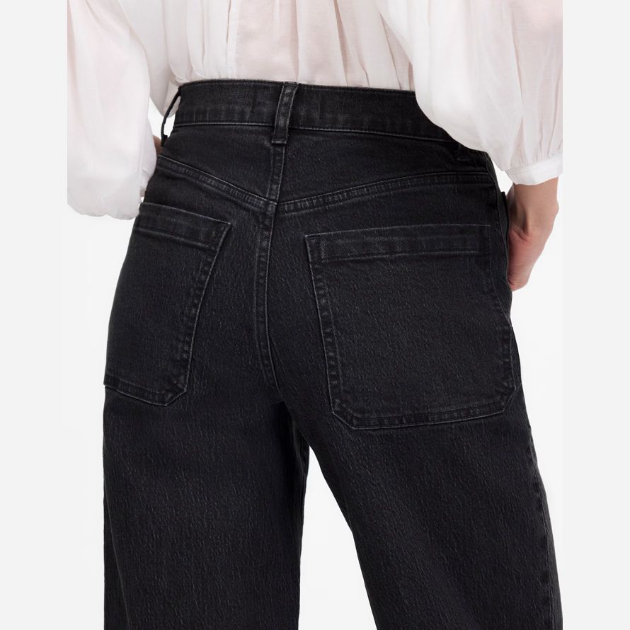 noir madewell emmett large-jambe laisser down womens jeans