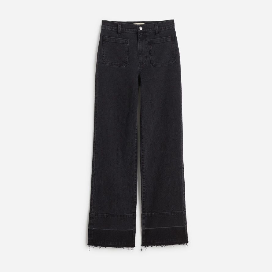 noir madewell emmett large-jambe laisser down womens jeans