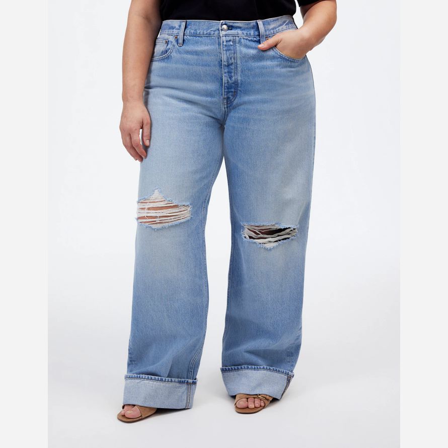 la lumière bleue madewell plus basse en bandoulière womens jeans baggy