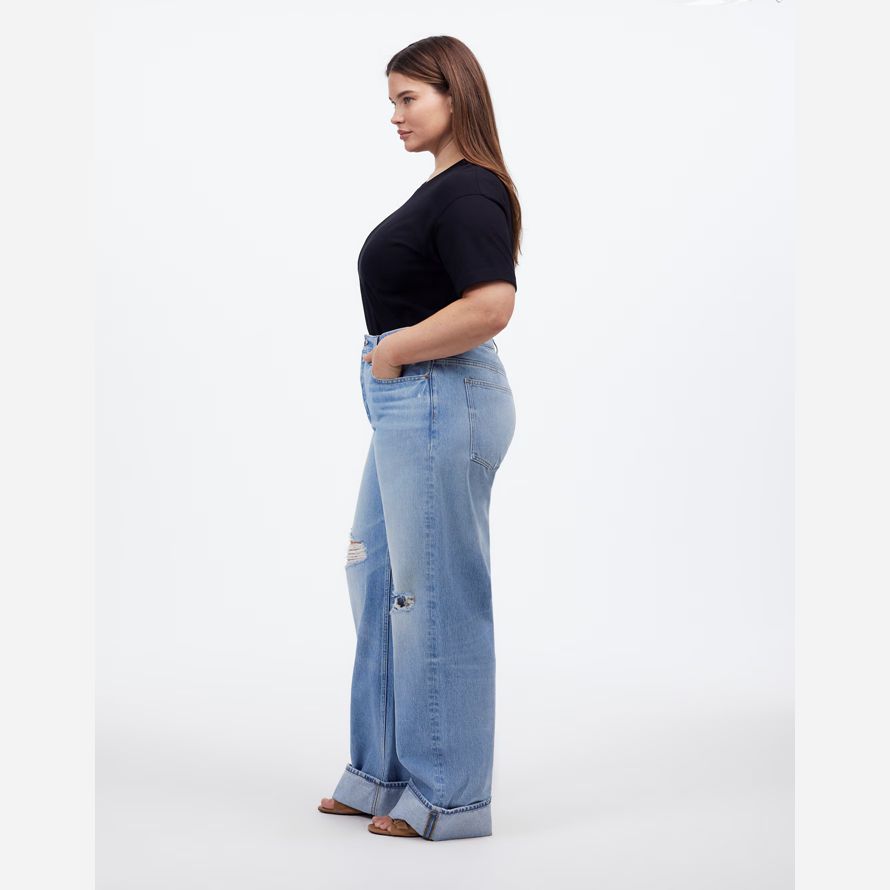 la lumière bleue madewell plus basse en bandoulière womens jeans baggy