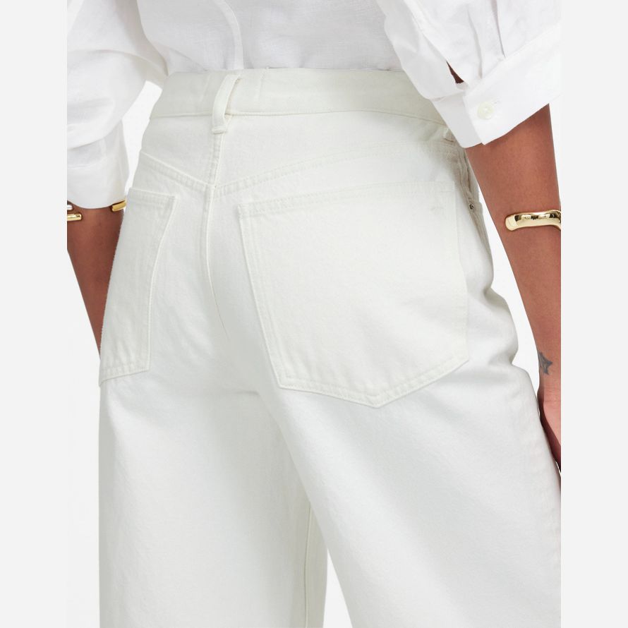 womens madewell basse en bandoulière baggy crop jeans blanc