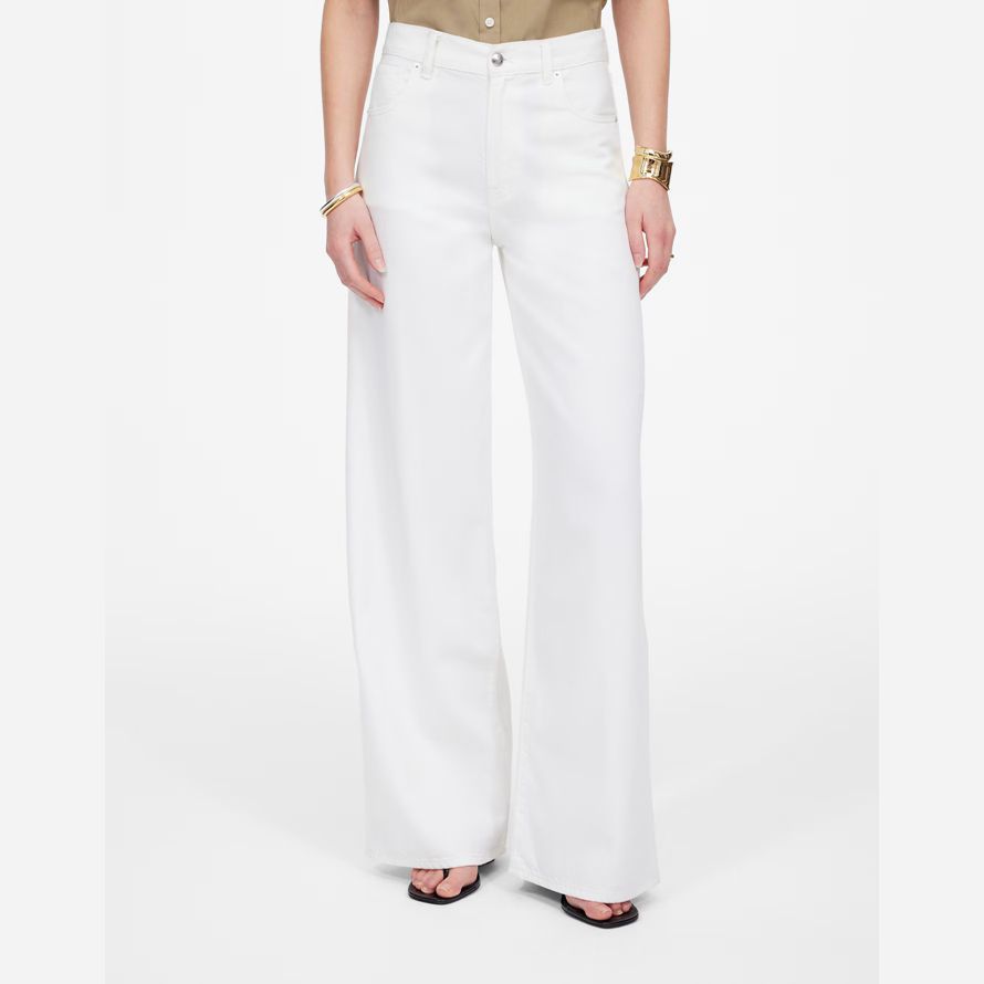 white womens madewell très grand format-leg jeans aéré