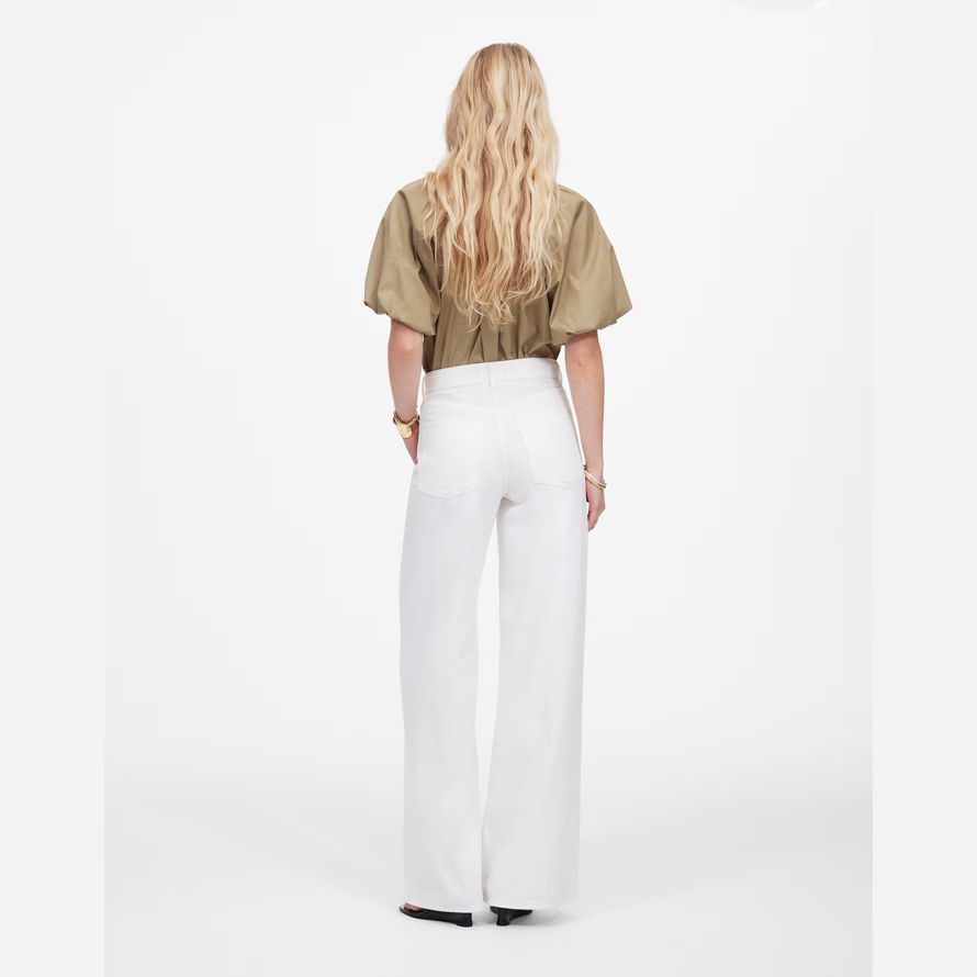 white womens madewell très grand format-leg jeans aéré