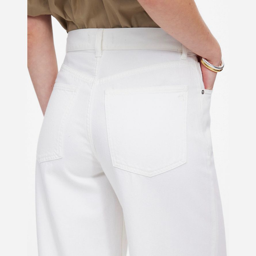 white womens madewell très grand format-leg jeans aéré