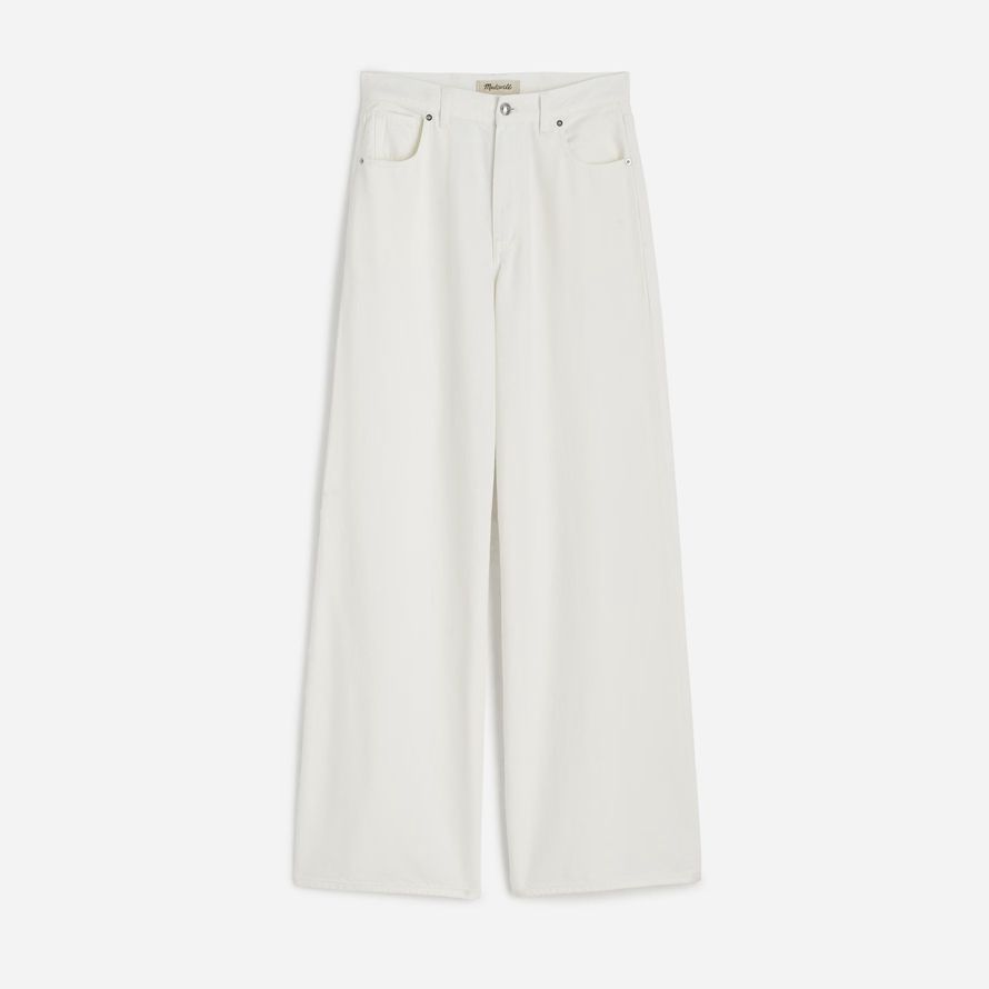 white womens madewell très grand format-leg jeans aéré