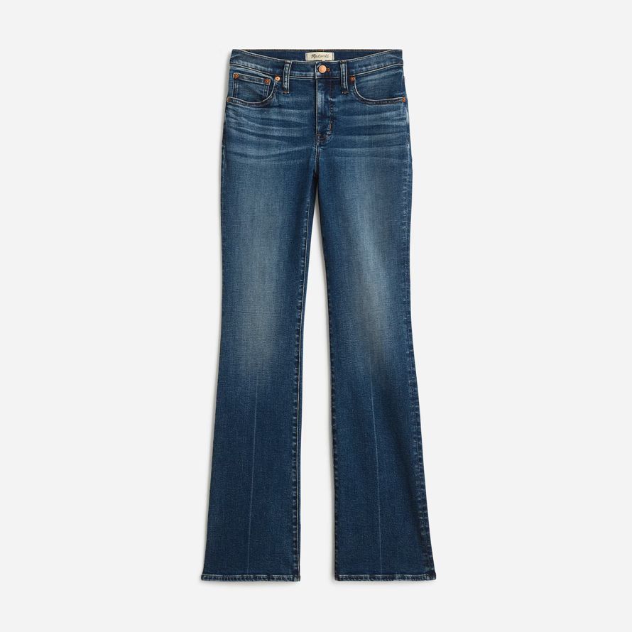 blue womens madewell coup de pied hors de pleine longueur de jeans
