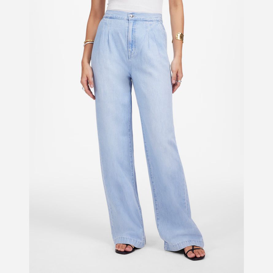 madewell harlow large-jambe womens jeans bleu clair