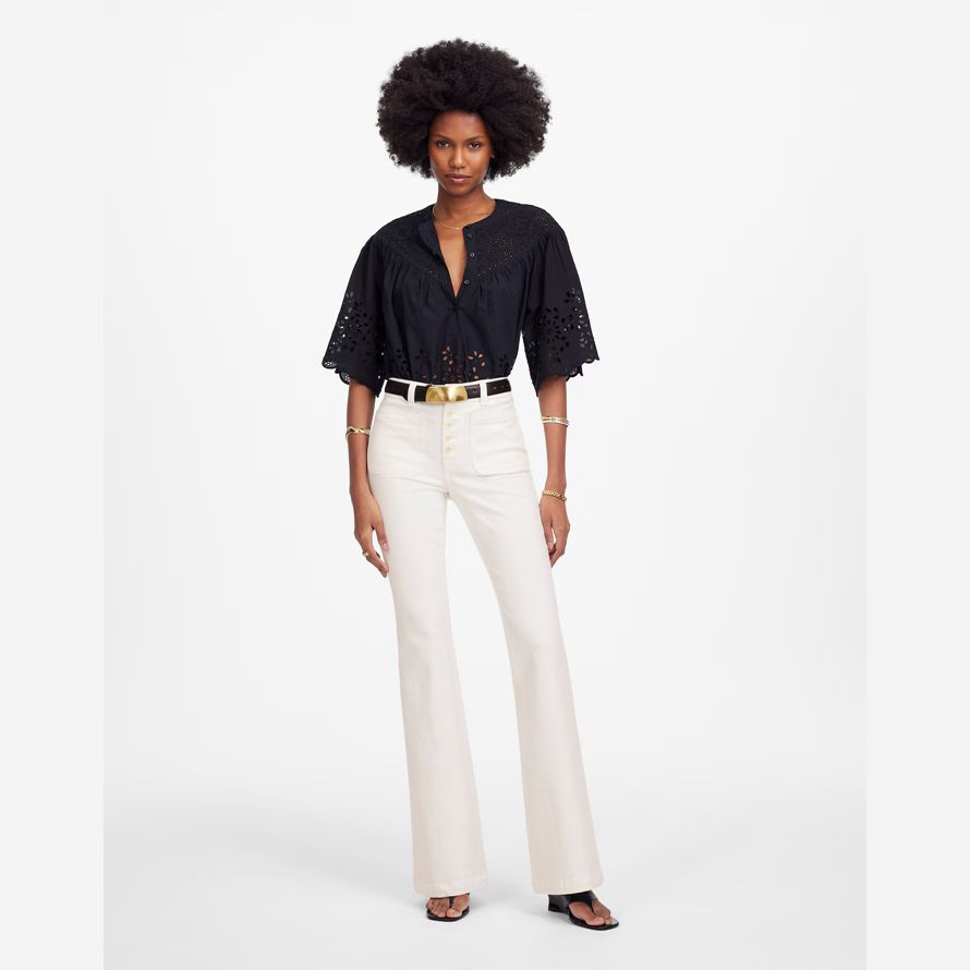 womens madewell marché aux puces de flare jeans blanc