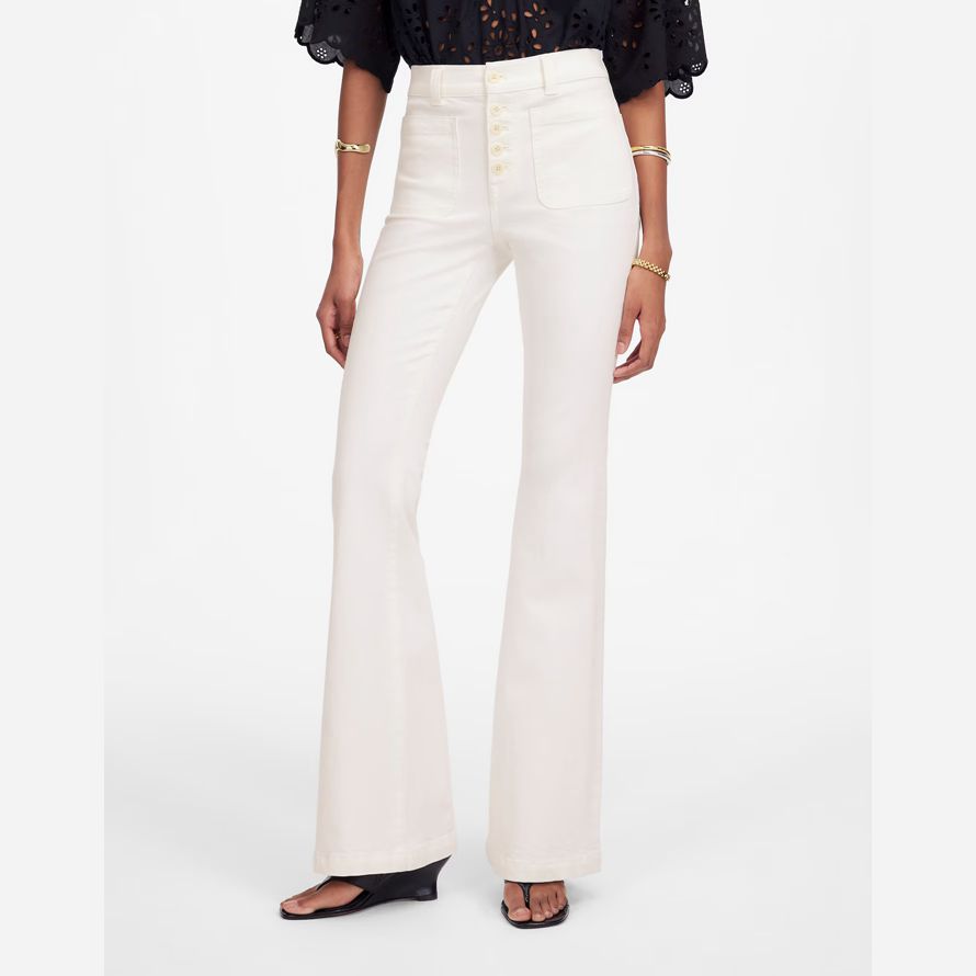 womens madewell marché aux puces de flare jeans blanc