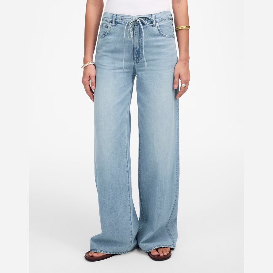 womens madewell très grand format-leg jeans bleu