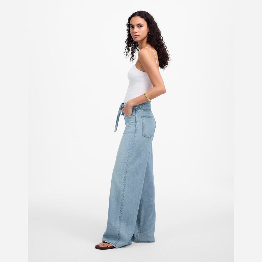 womens madewell très grand format-leg jeans bleu