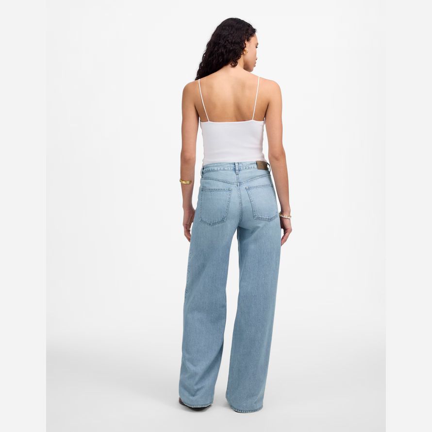 womens madewell très grand format-leg jeans bleu