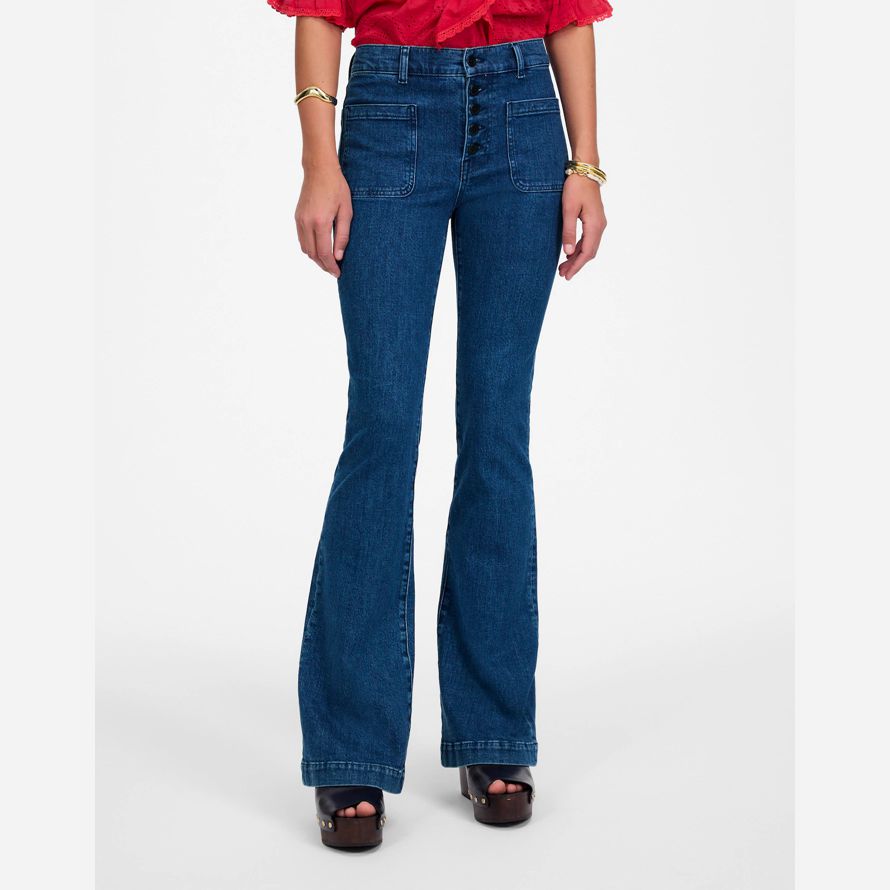 womens madewell marché aux puces de flare jeans bleu