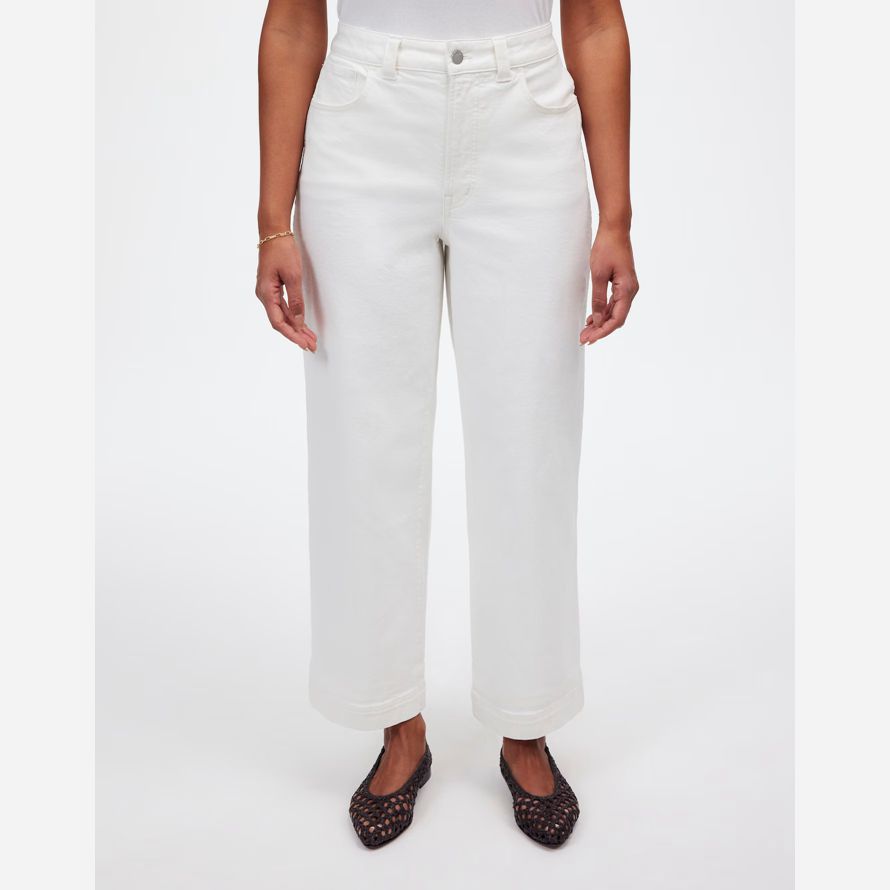 womens madewell rondes vintage parfait de large-jambe crop jeans blanc