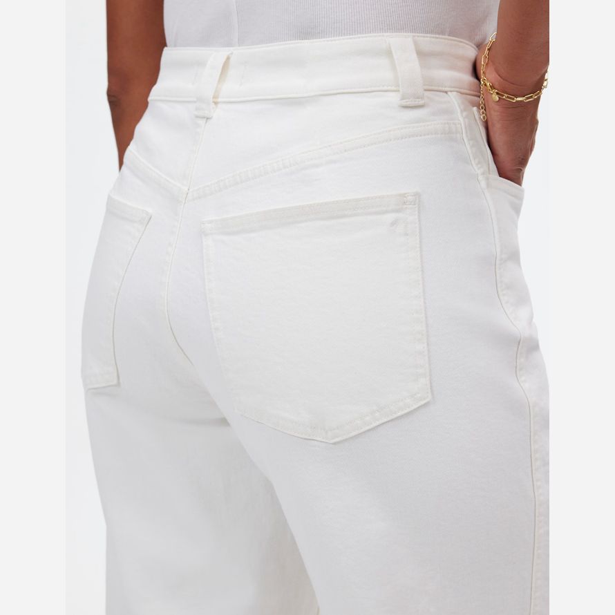 womens madewell rondes vintage parfait de large-jambe crop jeans blanc